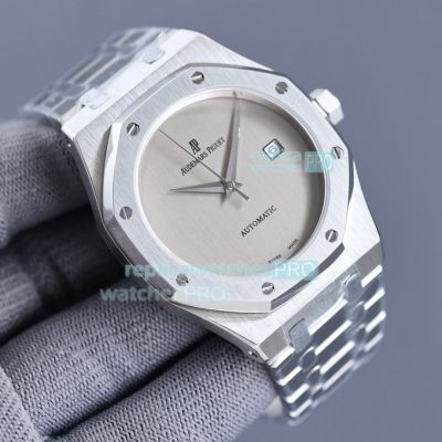 Copy Audemars Piguet Royal Oak watch Grey Dial Silver Bezel Stainless Steel Strap